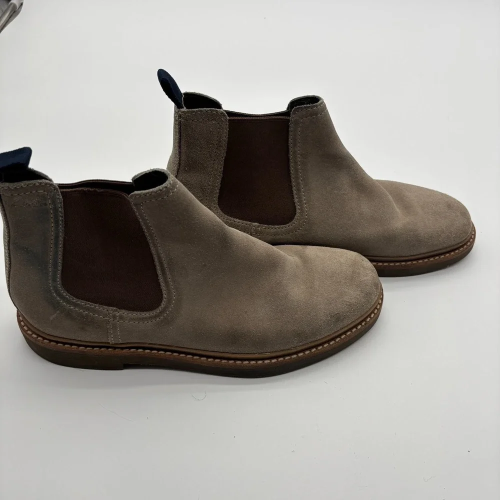 Clarks Mens Taupe Suede Chelsea Boots Elastic Side Ankle Boot‎ Size 8 G